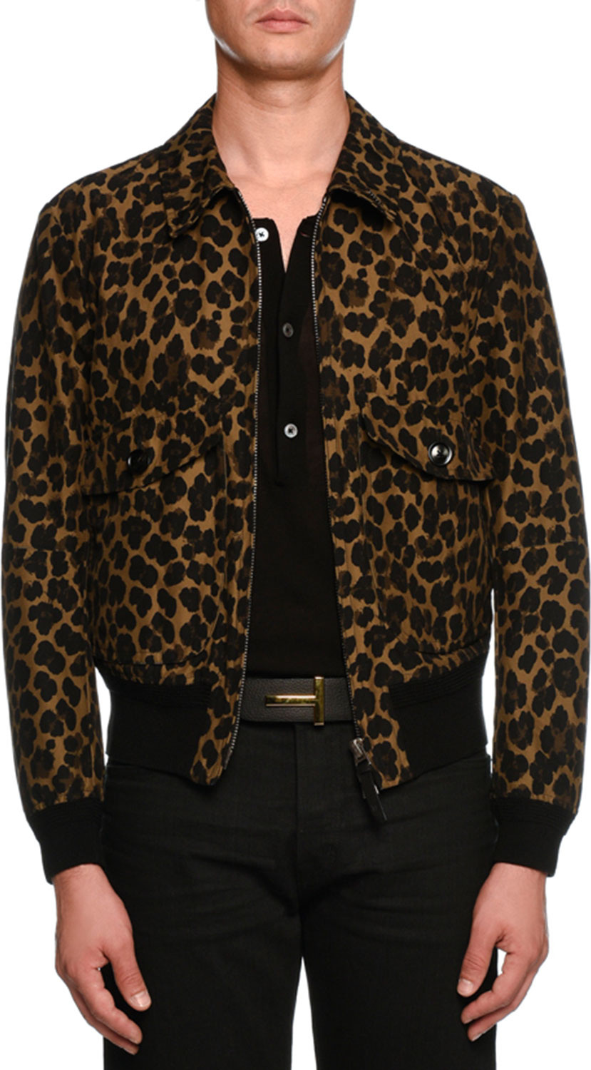 TOM FORD Leopard-Print Short Bomber Jacket