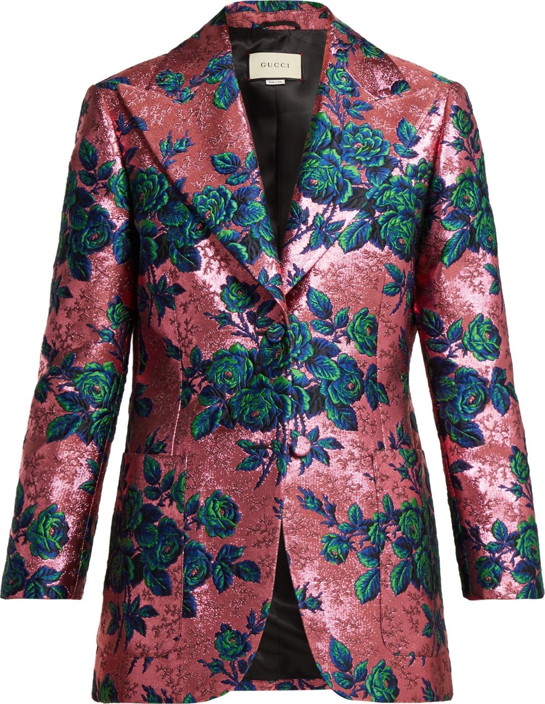 Gucci Floral-brocade single-breasted jacket
