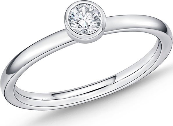 Memoire 18k White Gold Brilliant-Cut Diamond Stack Ring, Size 6.5