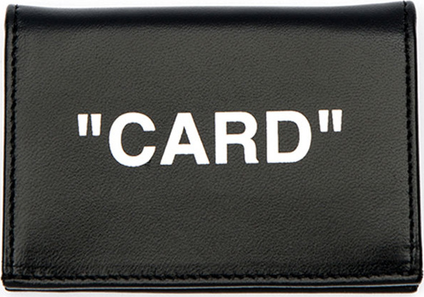 Off White Quote Small Flap Card Case