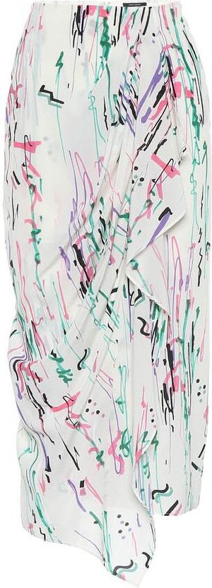 Isabel Marant Fabiana stretch-silk midi skirt