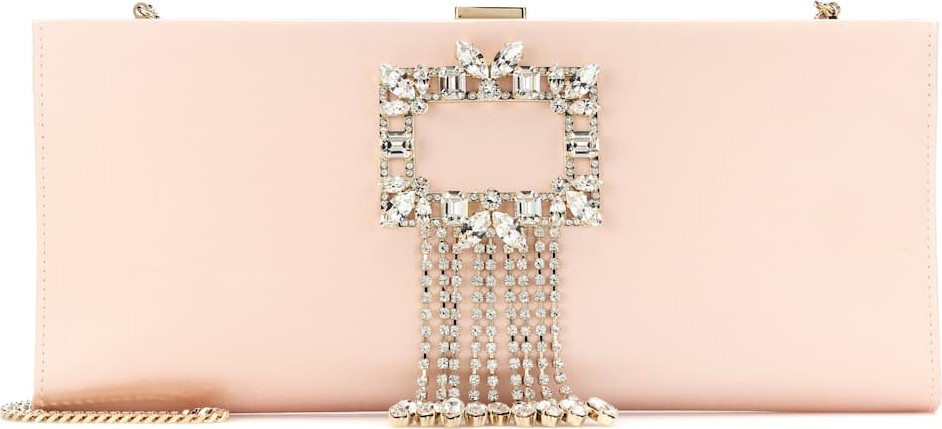 Roger Vivier Broche Vivier Envelope satin clutch