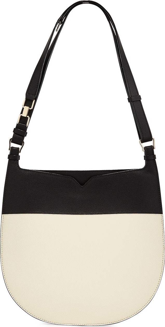 Valextra Weekend Small Colorblock Leather Hobo Bag