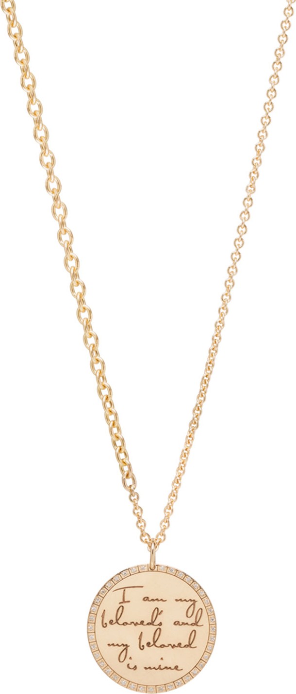 Zoe Chicco 14k "I Am My Beloved" Pendant Necklace w/ Diamonds