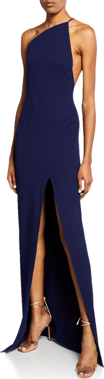 Solace London Petch One-Shoulder Maxi Dress with Thigh Split