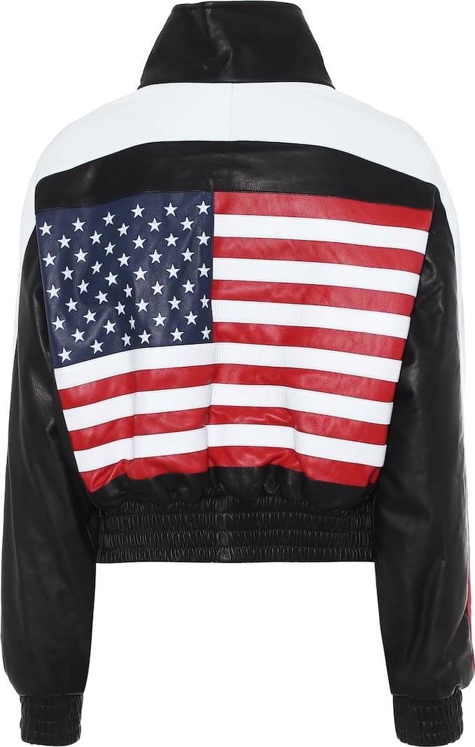Amiri Appliquéd leather bomber jacket