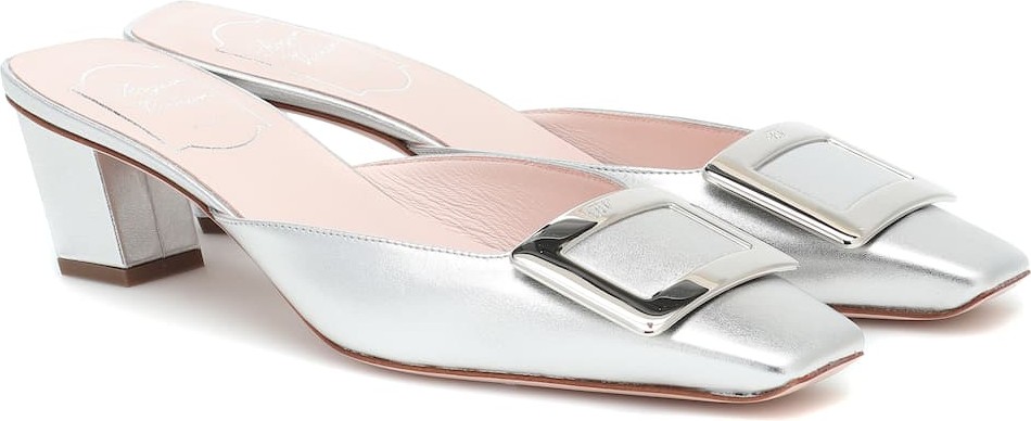 Roger Vivier Belle Vivier metallic-leather mules