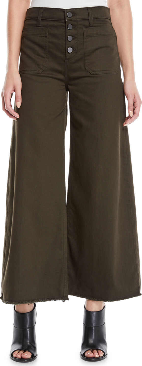 Elizabeth And James Carmine Button-Fly Wide-Leg Jeans