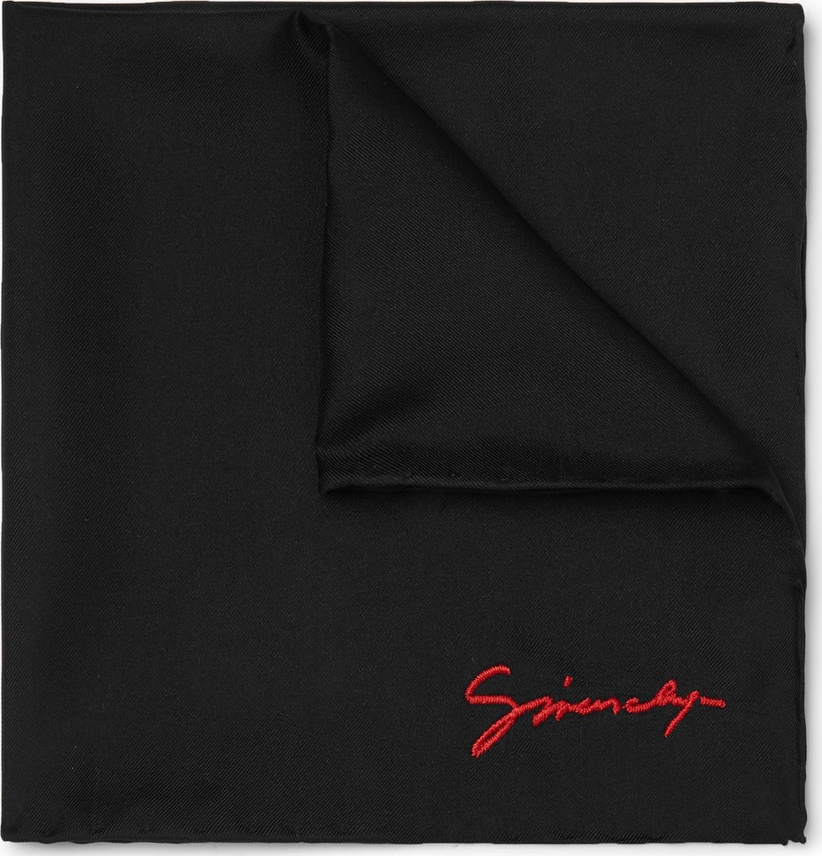 Givenchy Logo-Embroidered Silk Pocket Square