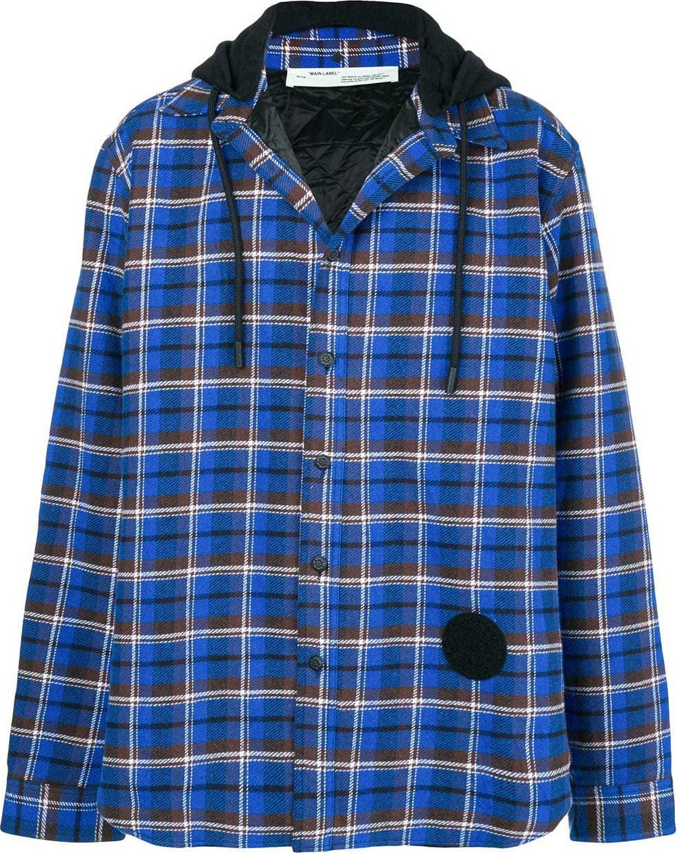 Off White check print hooded shirt