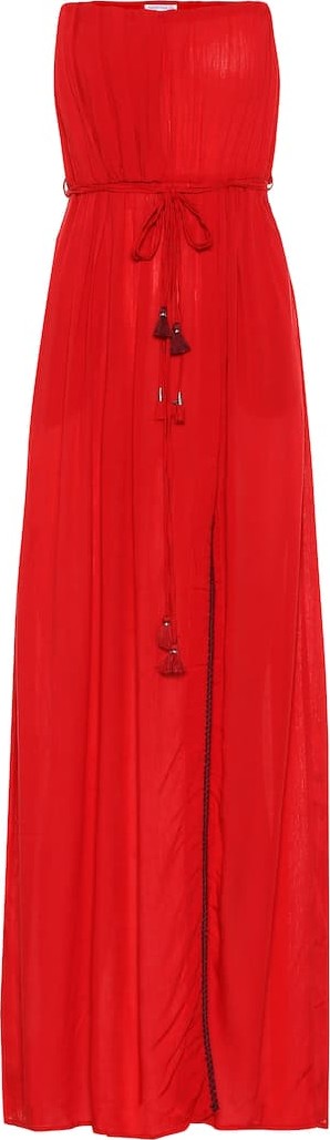 Poupette St Barth Mara strapless maxi dress