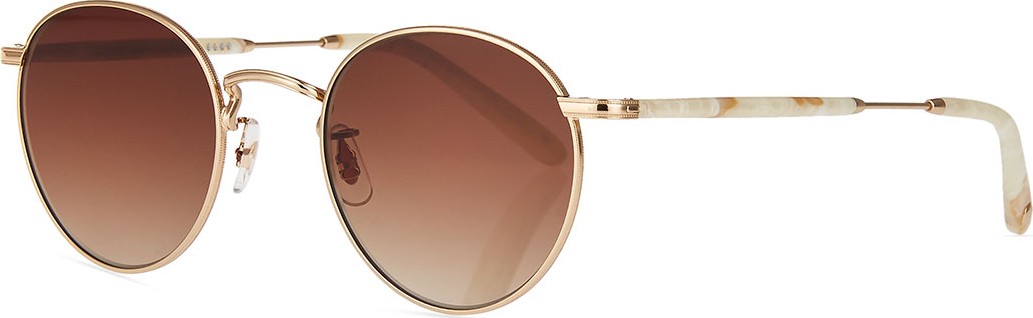 GARRETT LEIGHT Wilson Round Gradient Sunglasses, Desert Taupe
