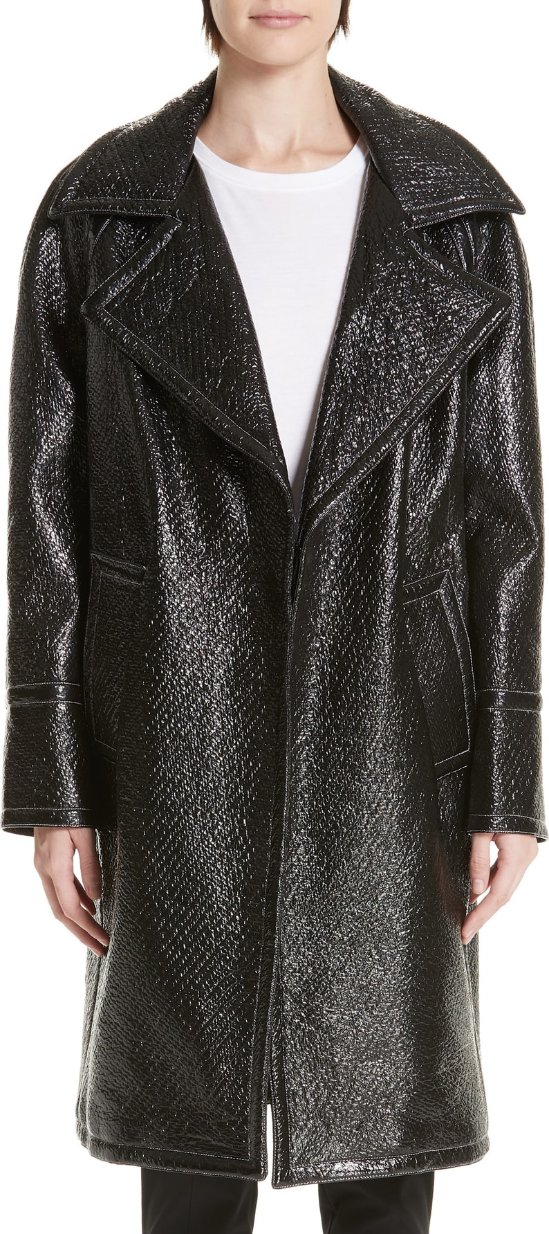 Yigal Azrouel Oversized Laminated Tweed Coat
