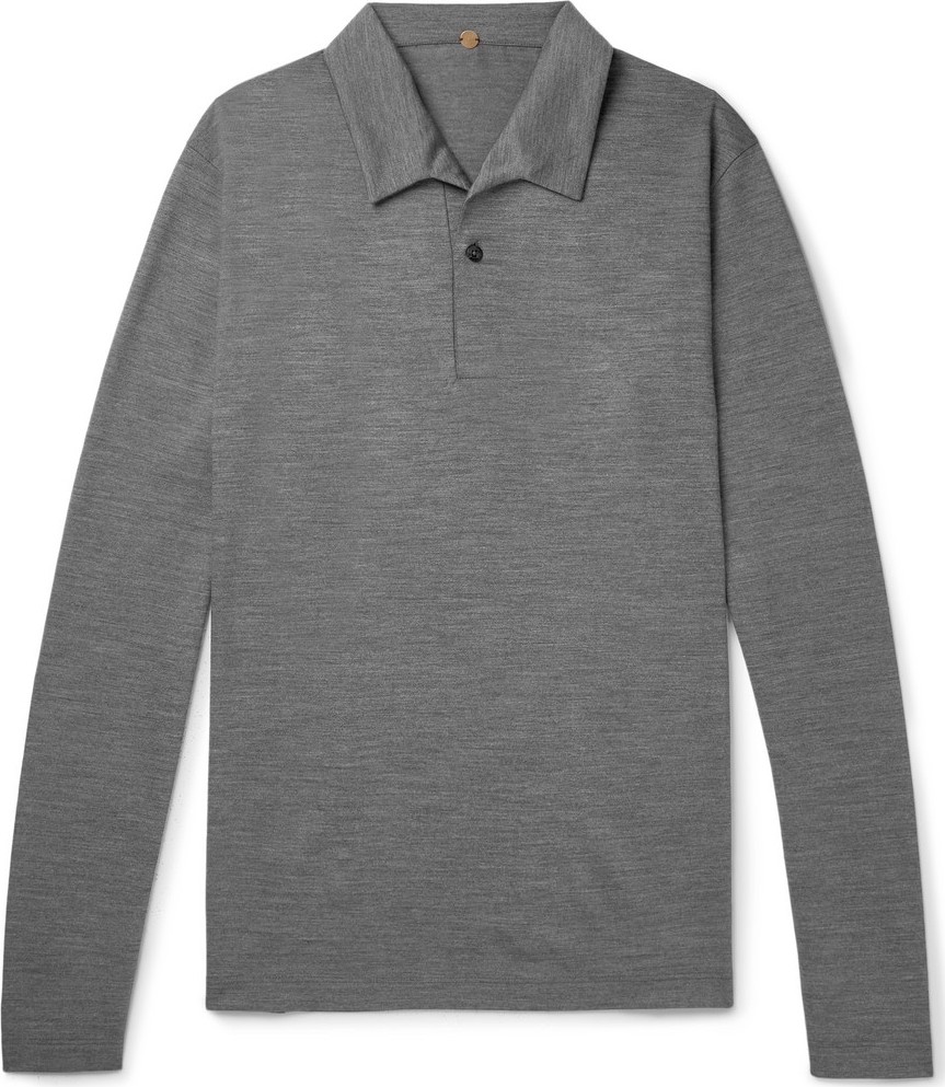 Caruso Mélange Wool Polo Shirt