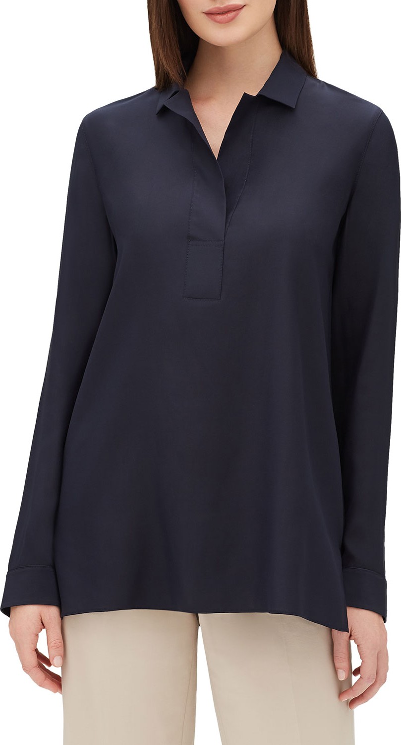 Lafayette 148 New York Finn Long-Sleeve Silk Blouse
