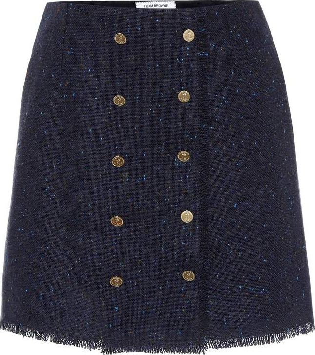 Thom Browne Donegal wool and mohair miniskirt