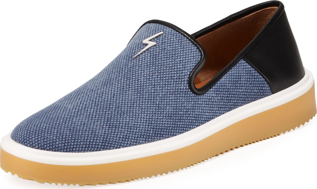 Giuseppe Zanotti Men's Canvas/Leather Slip-On Sneakers