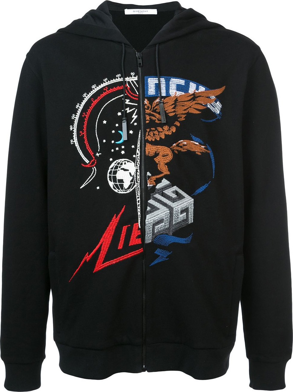 Givenchy contrast embroidery hoodie