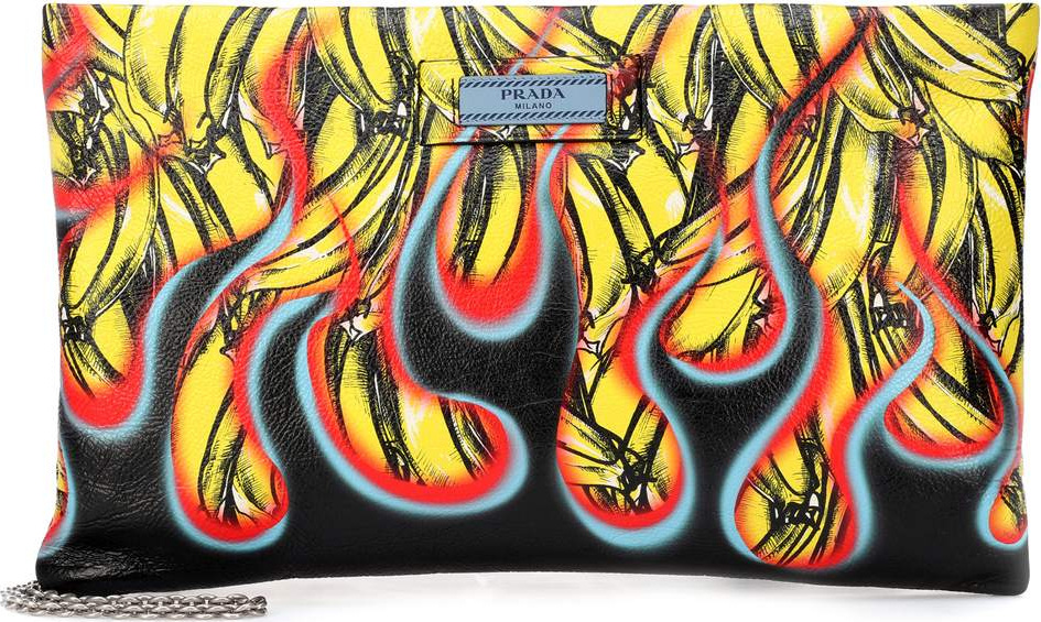 Prada Printed leather clutch