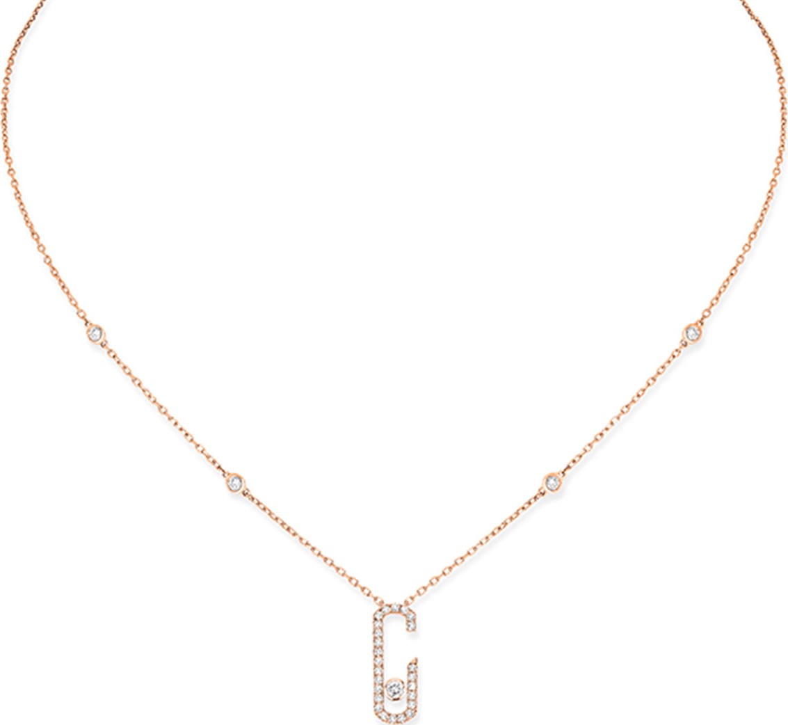 Messika Move Addiction Diamond Necklace in 18K Pink Gold