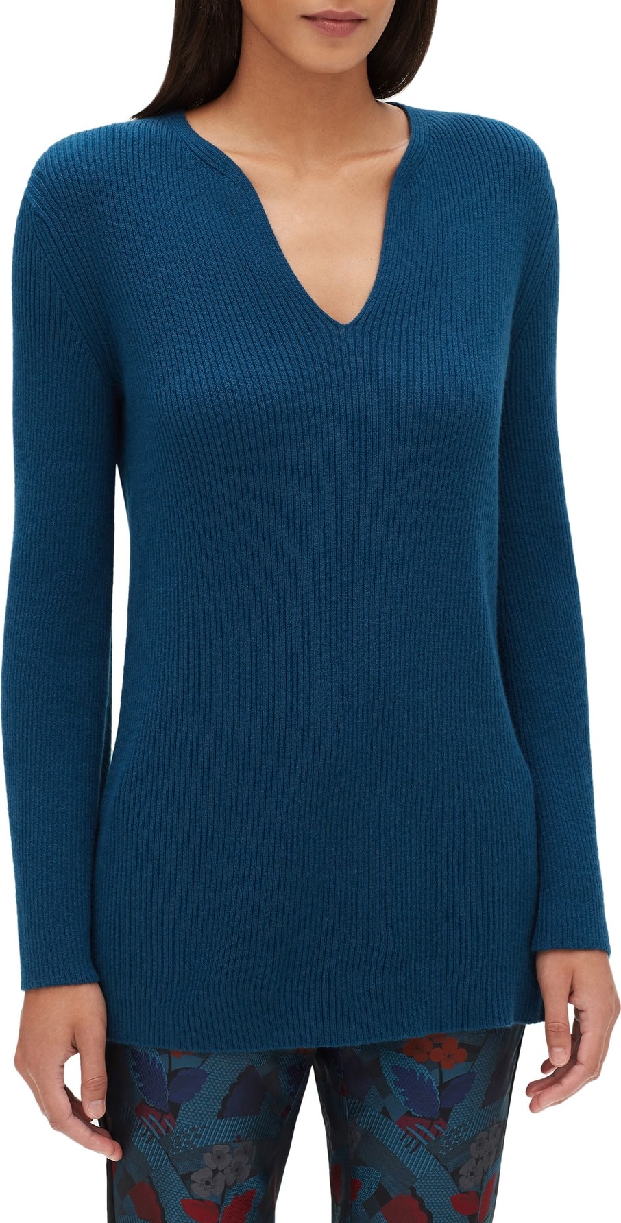 Lafayette 148 New York Rib Cashmere Tunic Sweater