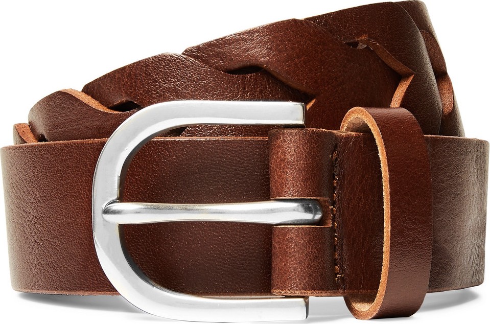 Paul Smith 3cm Brown Woven Leather Belt