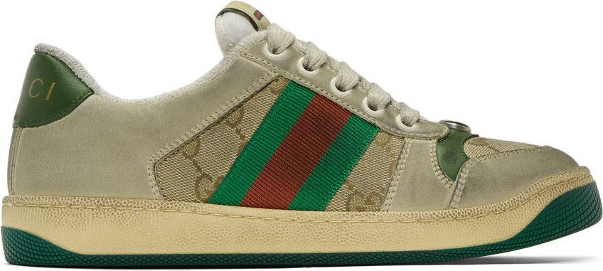 Gucci White GG Screener Sneakers