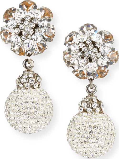 Jose & Maria Barrera Crystal Ball Clip-On Earrings