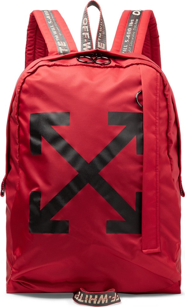 Off White Easy Logo-Print Canvas Backpack