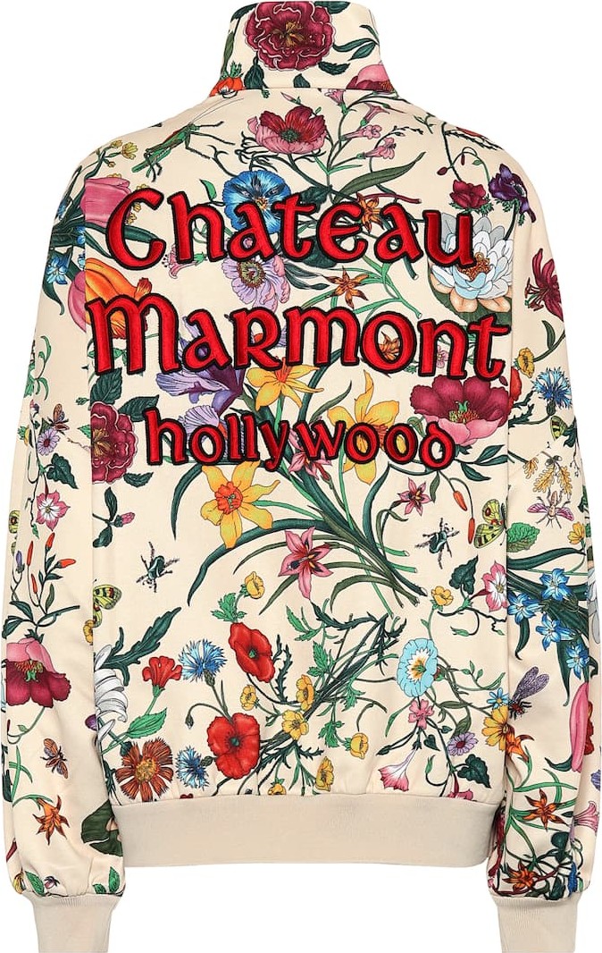 Gucci Appliquéd cotton-blend track jacket