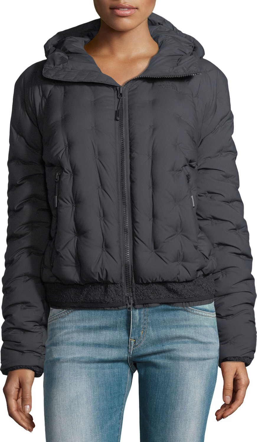 The North Face Quilted Puffer Hooded Bomber Jacket The North Face Quilted Puffer Hooded Bomber Jacket