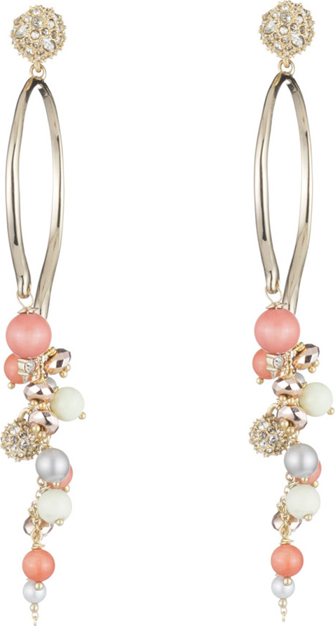 Alexis Bittar Crystal Encrusted Beaded Arc Cluster Earrings