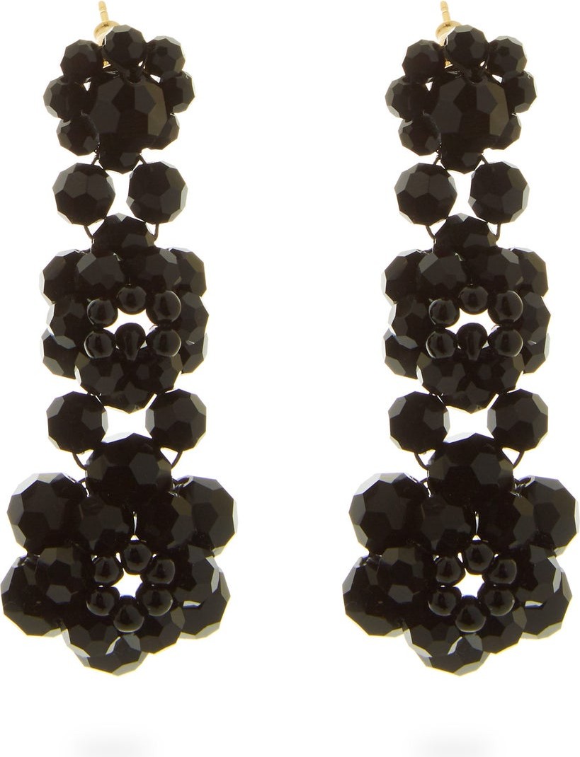 Simone Rocha Floral beaded drop earrings
