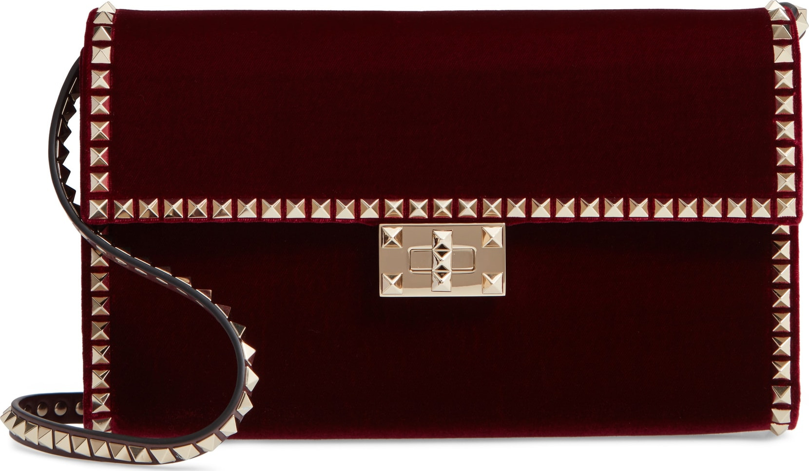 Valentino Rockstud No Limit Velvet Shoulder Bag