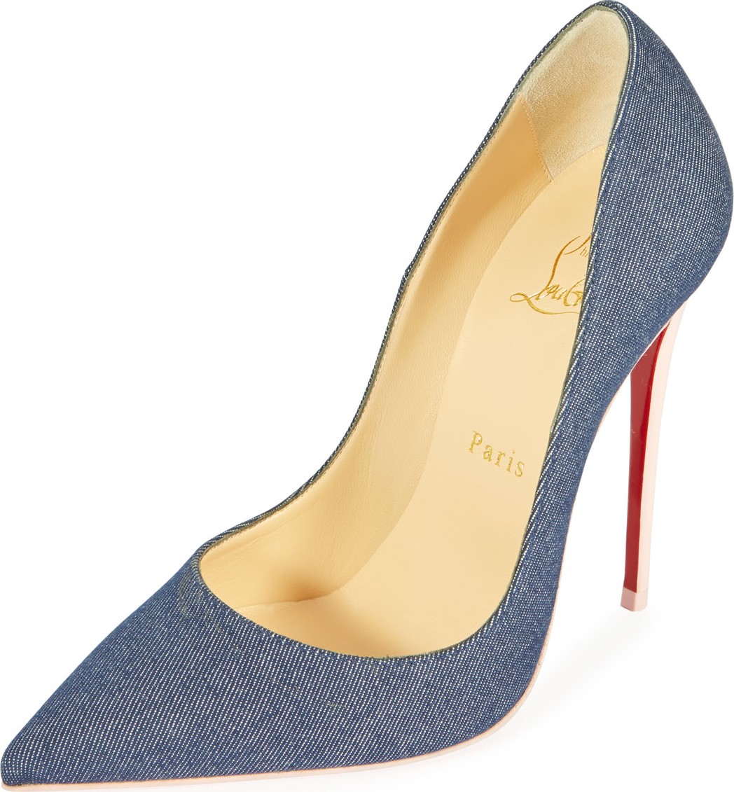 Christian Louboutin So Kate 120mm Denim Red Sole Pumps