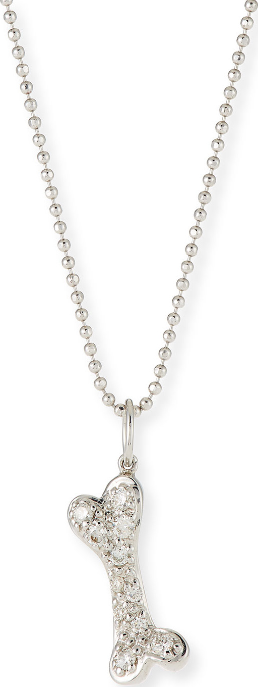 Sydney Evan 14k Gold & Diamond Dog Bone Pendant Necklace