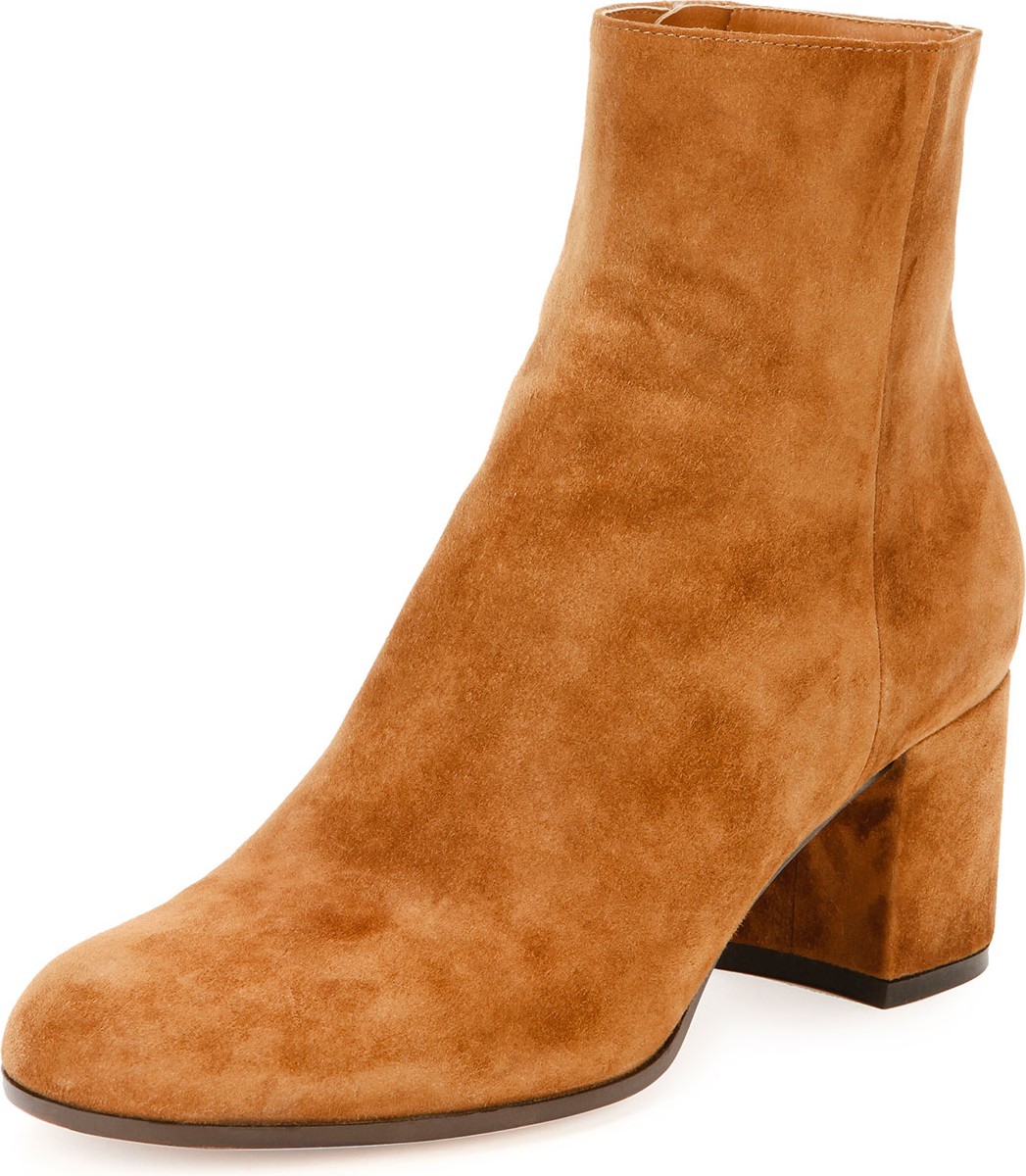 Gianvito Rossi Suede Block-Heel Ankle Boot