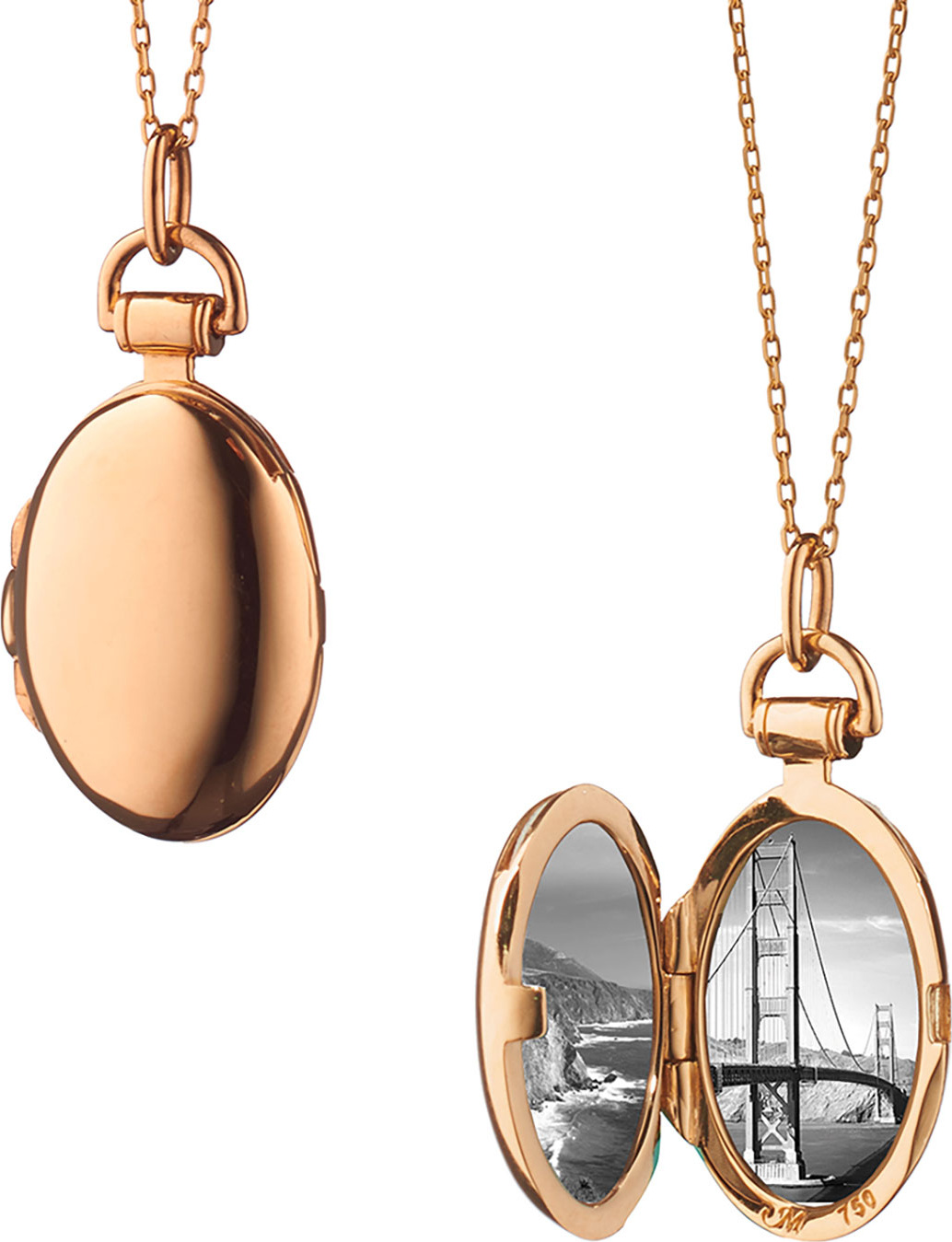 Monica Rich Kosann 18K Rose Gold Petite "Anna" Locket, 17"L