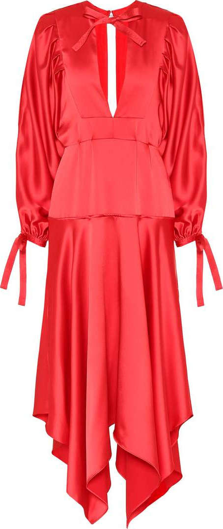 Self Portrait Asymmetric satin dress