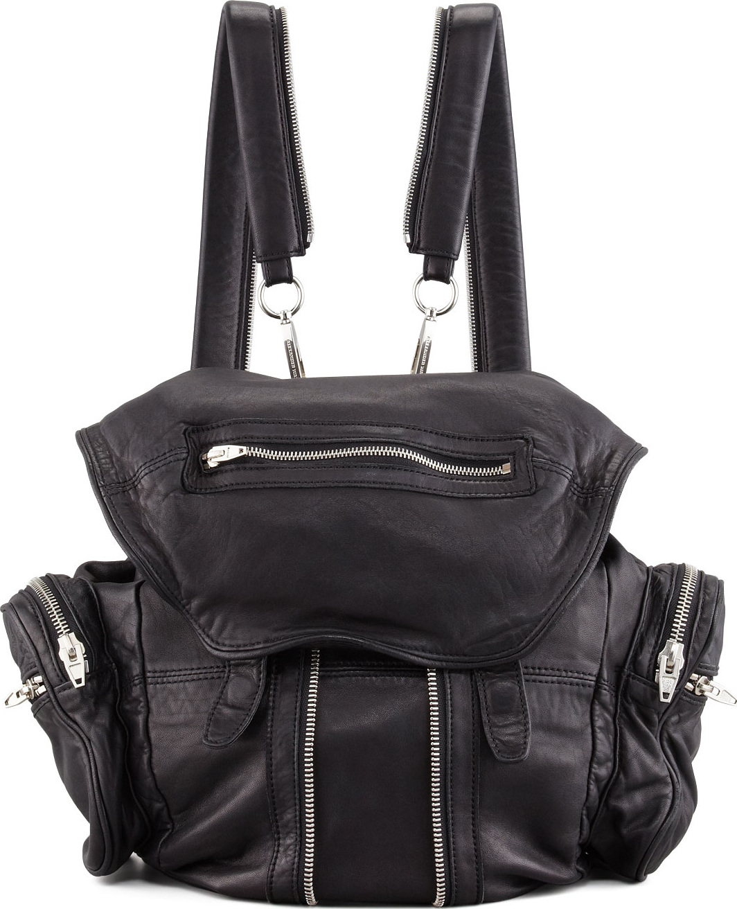 Alexander Wang Marti Washed Lambskin Backpack, Black/Nickel