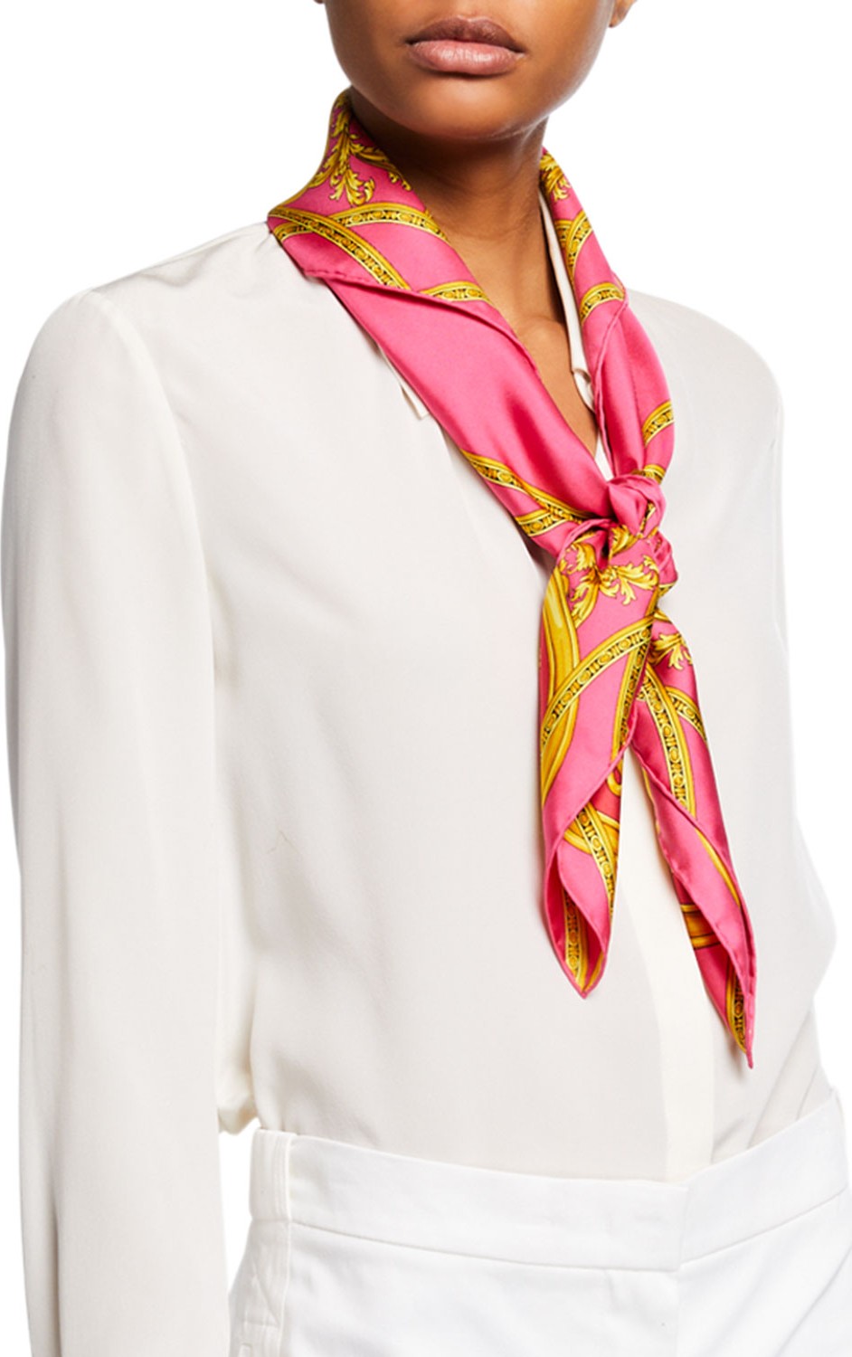 Versace Collection Baroque Cup Square Silk Scarf