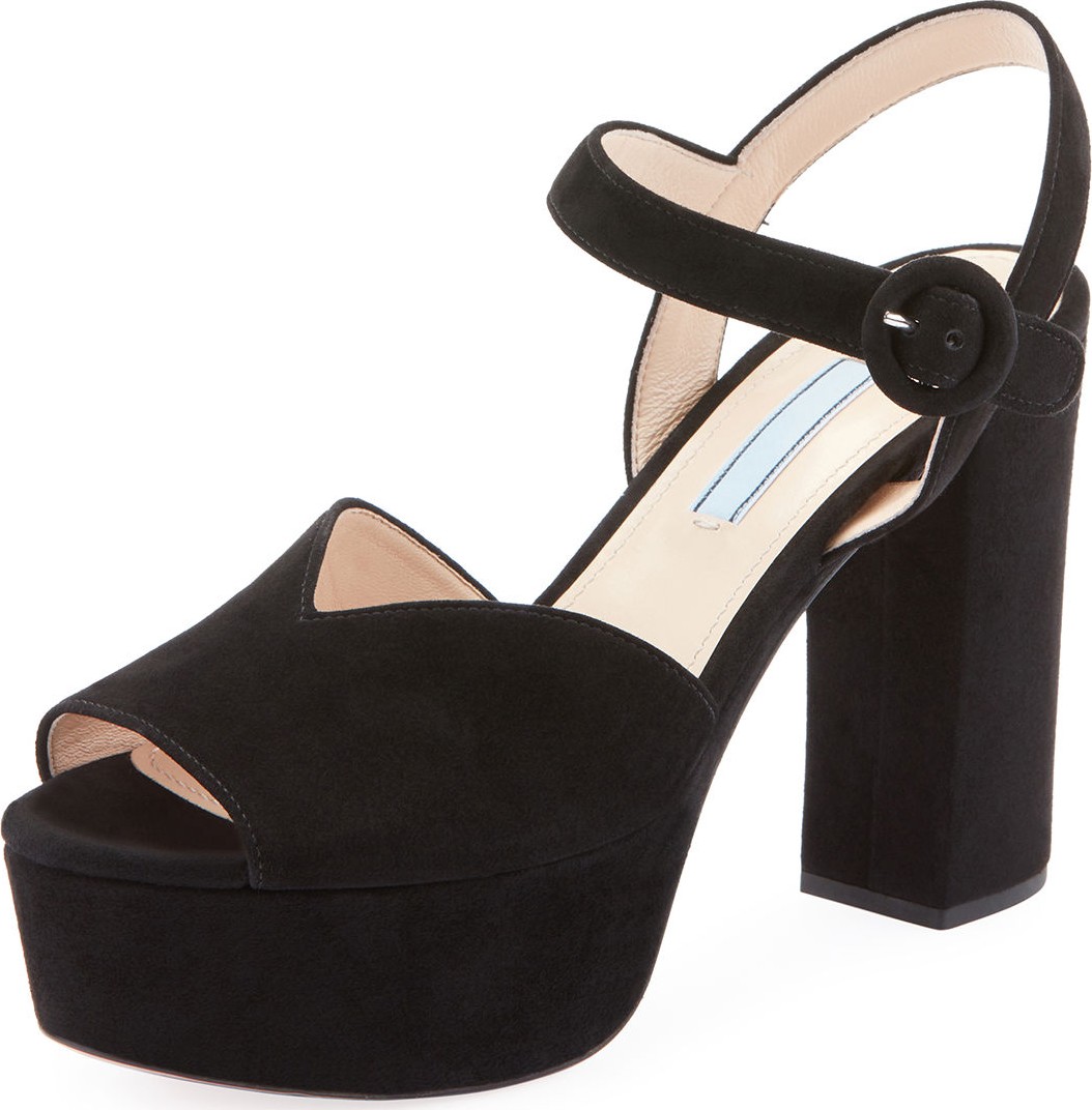 Prada Suede Platform 105mm Sandals