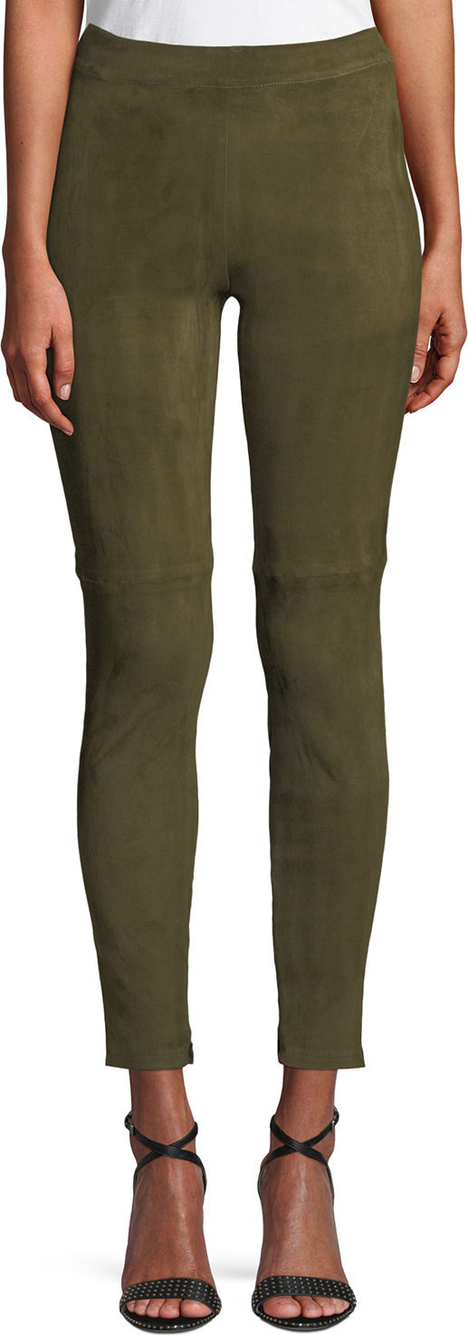 Elie Tahari Roxanna Skinny Suede Pants