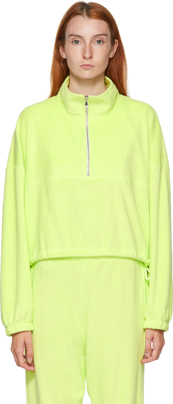 Gil Rodriguez - SSENSE Exclusive Green Terry Diana Half-Zip Sweatshirt