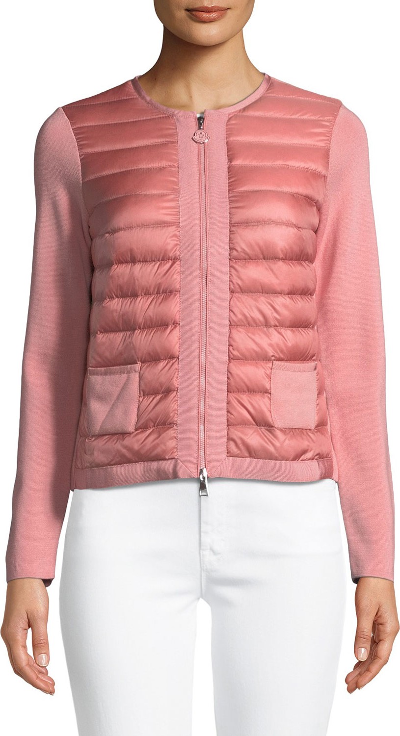 Moncler Maglia Quilted Zip-Front Jacket
