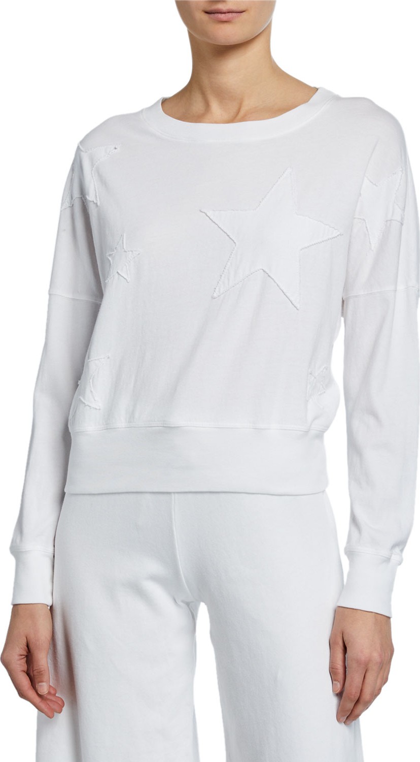 SUNDRY Lightweight Cotton Sweatshirt with Stars