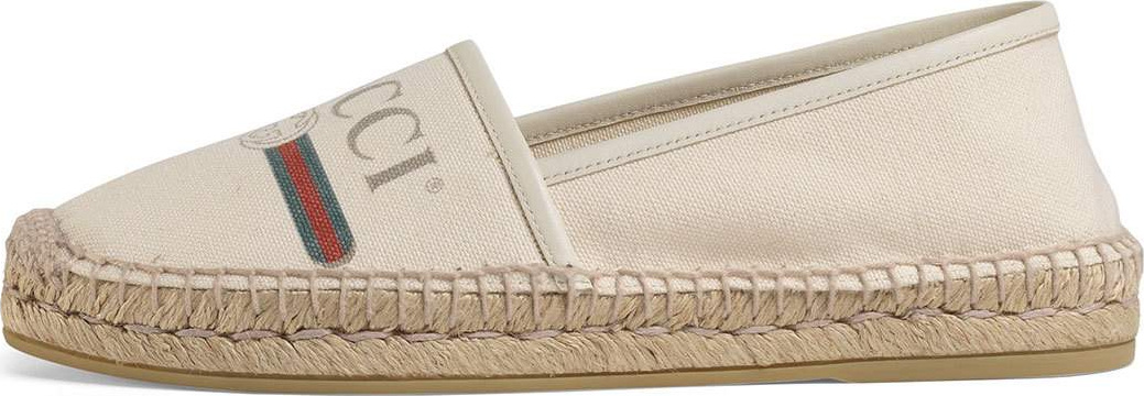 Gucci Pilar Gucci-Print Canvas Espadrille Flat