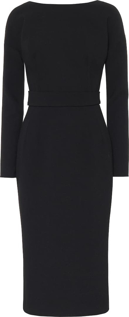 Dolce & Gabbana Lace-trimmed wool-crêpe minidress