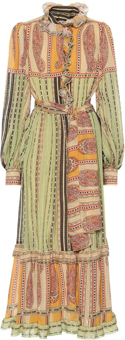 Etro Printed silk midi dress
