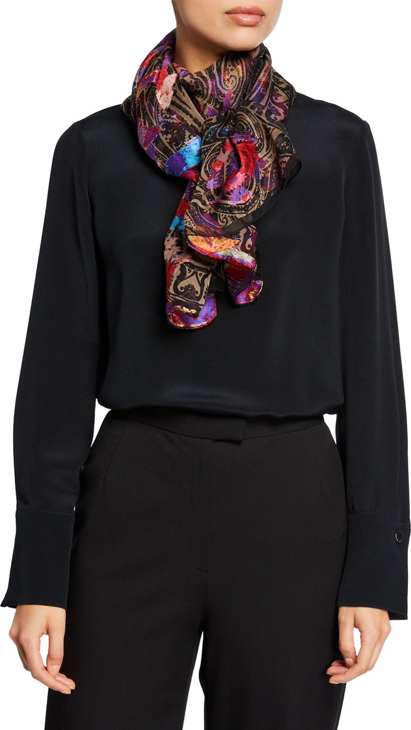 Etro Coup de Fil Floral Jacquard Scarf